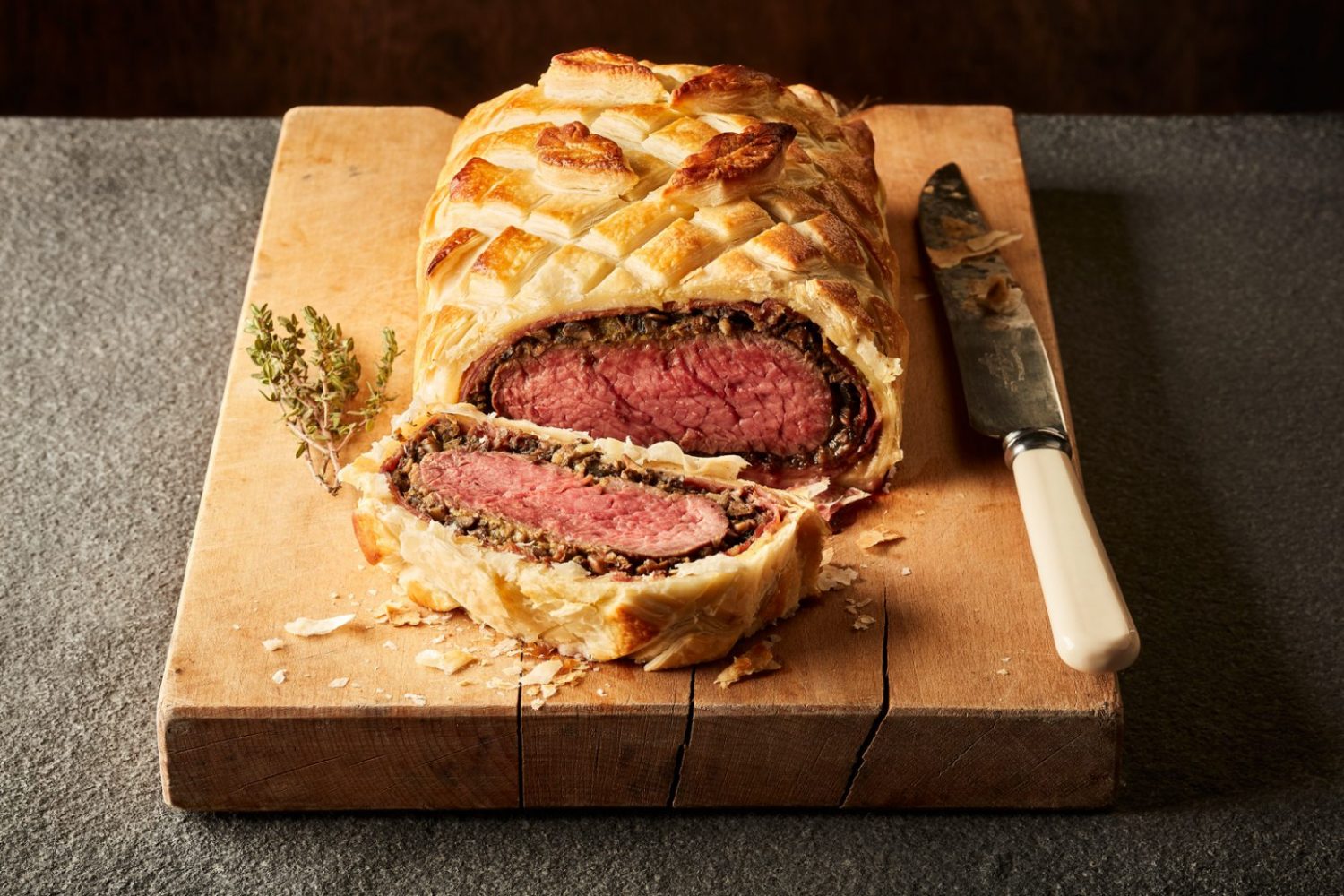 Welsh Beef Wellington with a Port & Mushroom Sauce - Castell Howell